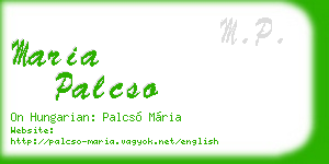 maria palcso business card