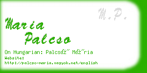 maria palcso business card